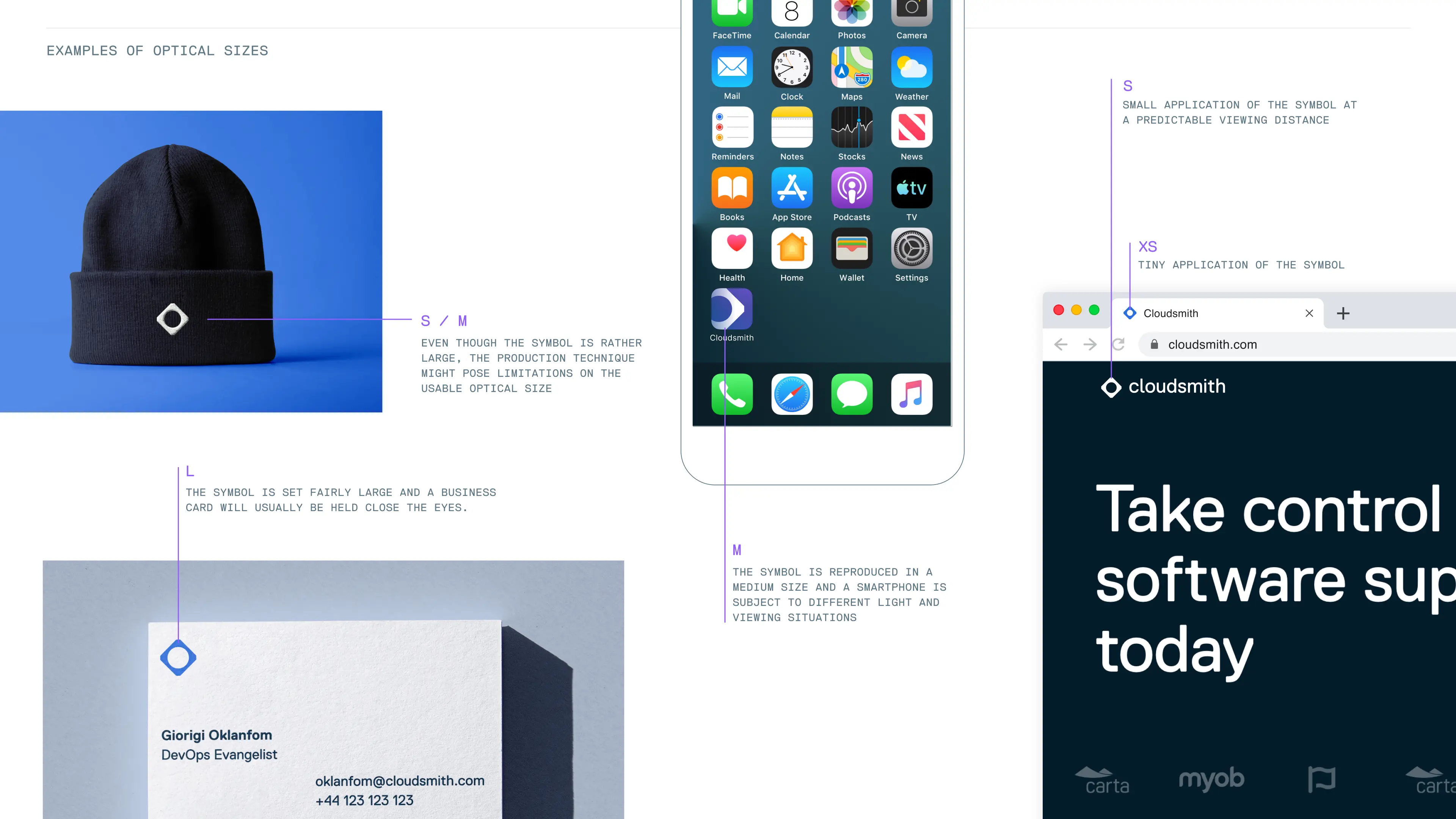 Optical sizing examples